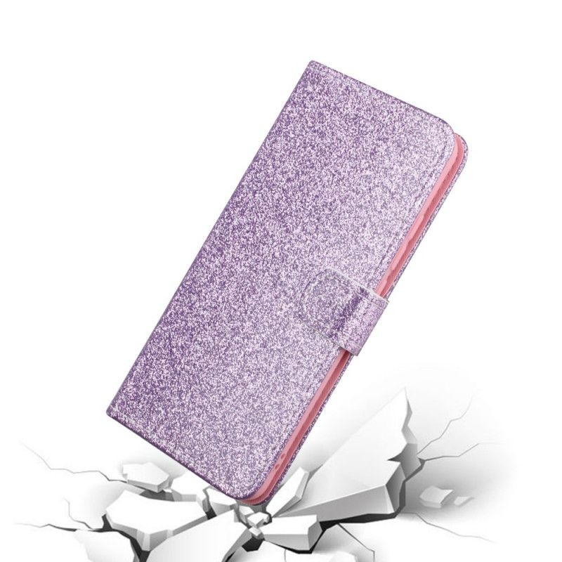 Leren Hoesje Samsung Galaxy A41 Paars Magenta Glitter