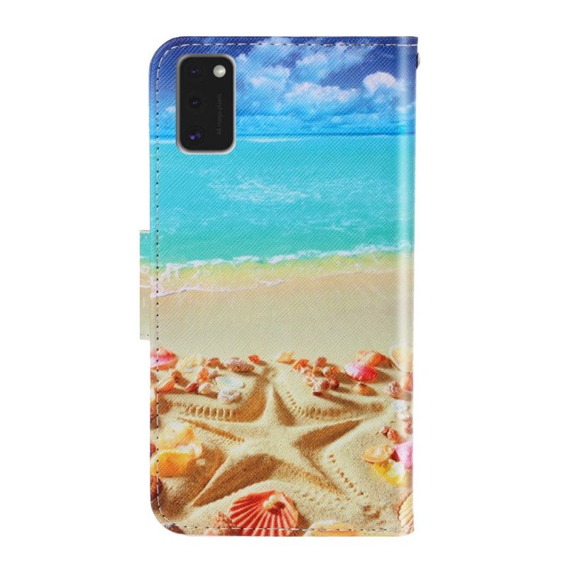 Leren Hoesje Samsung Galaxy A41 Riem Strand