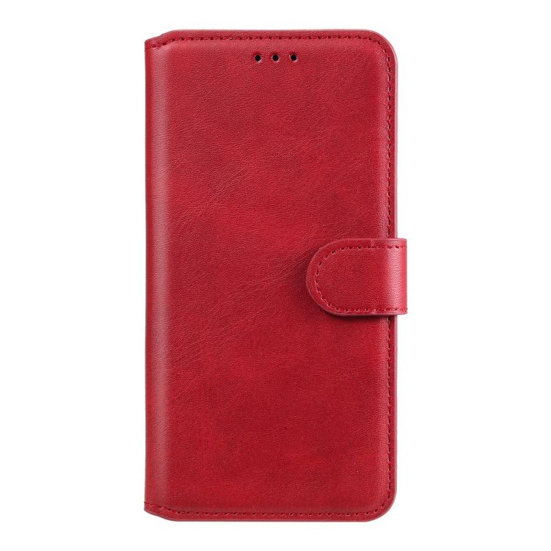 Leren Hoesje Samsung Galaxy A41 Rood Zwart Gekleurd Leereffect