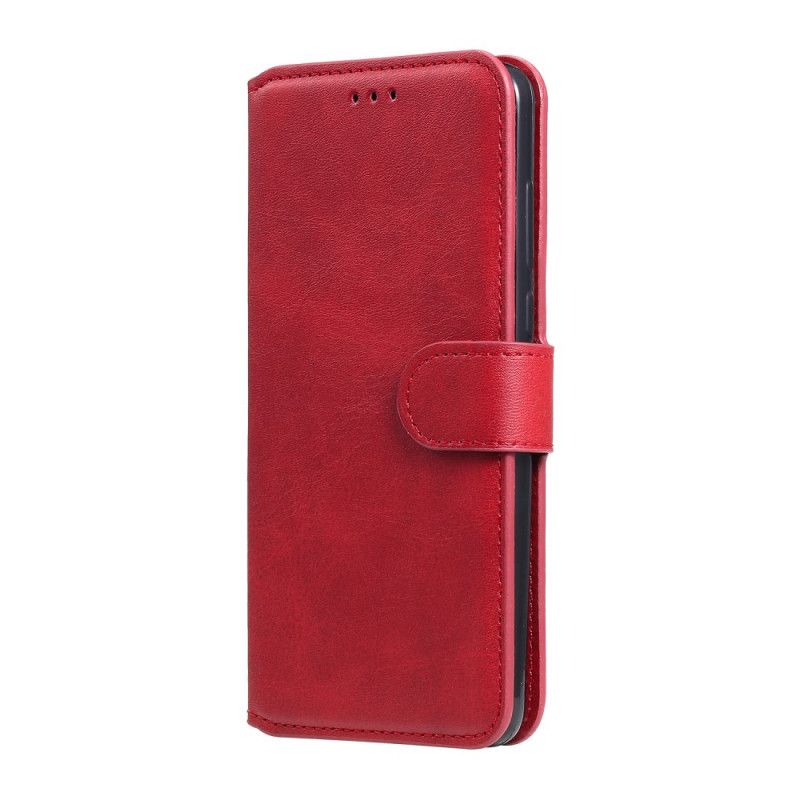 Leren Hoesje Samsung Galaxy A41 Rood Zwart Gekleurd Leereffect