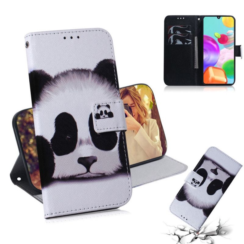 Leren Hoesje Samsung Galaxy A41 Telefoonhoesje Pandagezicht