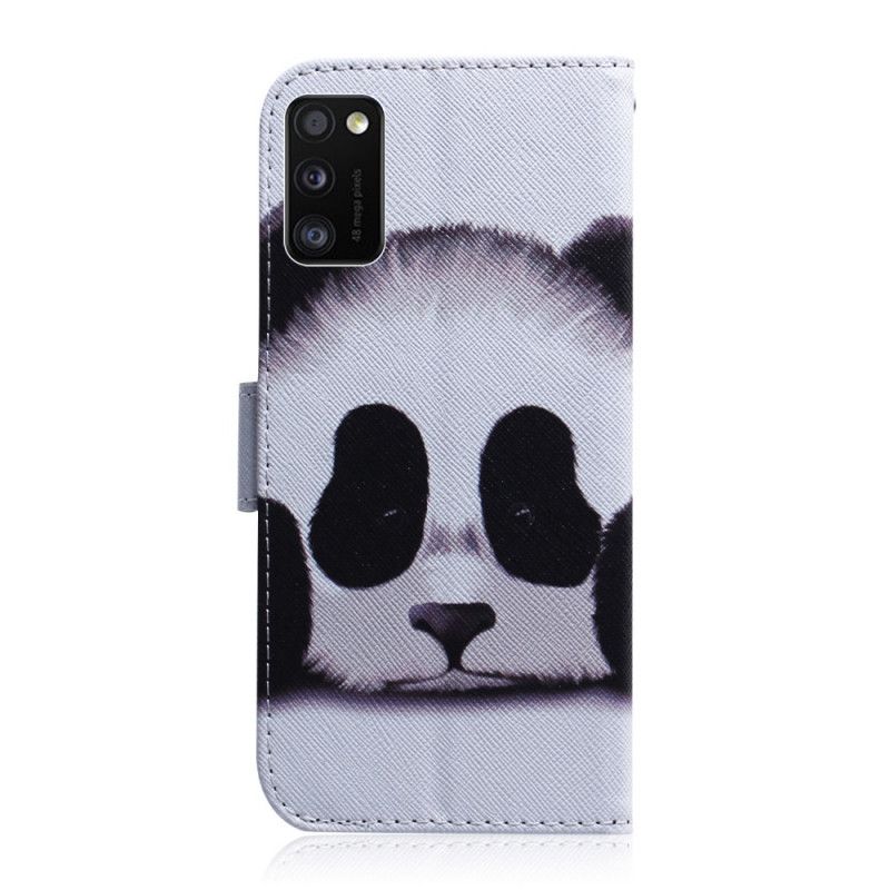Leren Hoesje Samsung Galaxy A41 Telefoonhoesje Pandagezicht