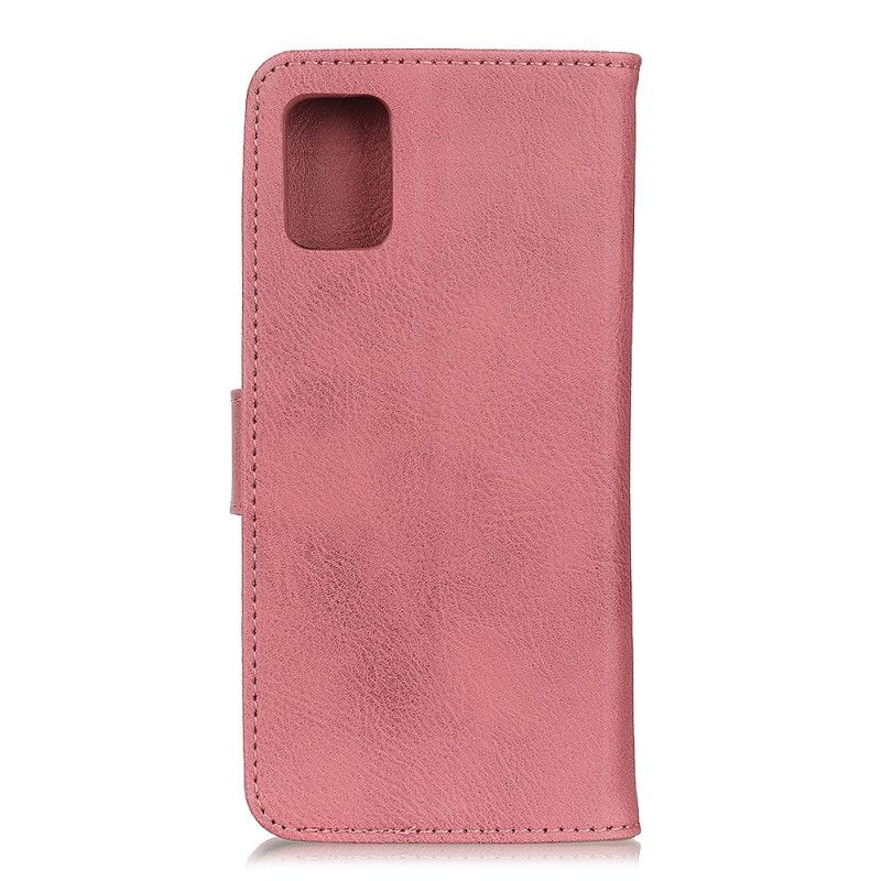 Leren Hoesje voor Samsung Galaxy A41 Grijs Zwart Khazneh Kunstleer