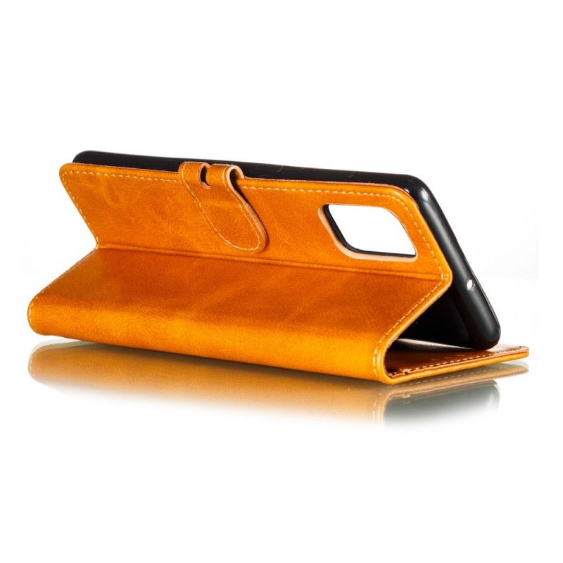 Leren Hoesje voor Samsung Galaxy A41 Rood Zwart Kitten Imitatieleer