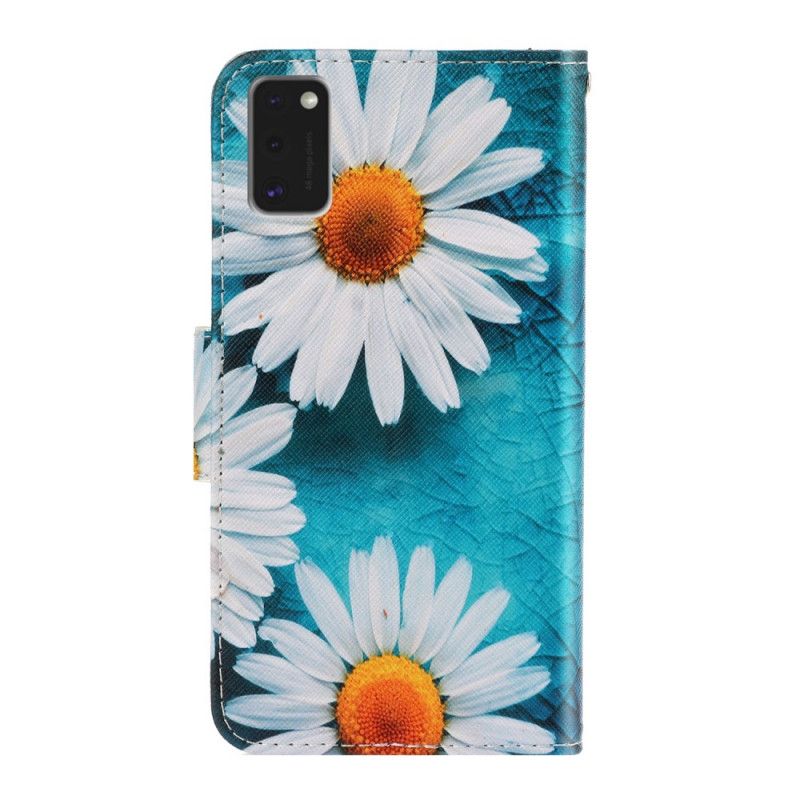 Leren Hoesje voor Samsung Galaxy A41 String Madeliefjes
