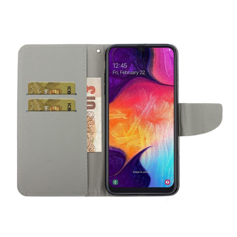 Leren Hoesje voor Samsung Galaxy A41 String Madeliefjes