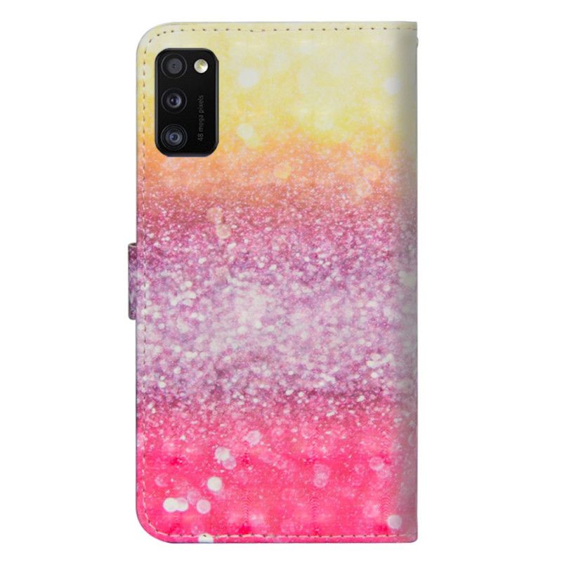 Leren Hoesje voor Samsung Galaxy A41 Verloop Magenta Glitter