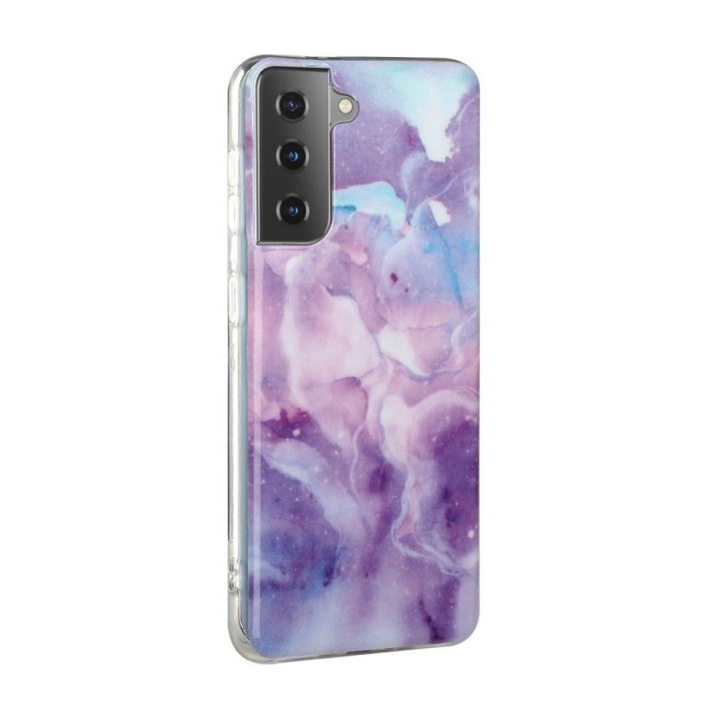 Case Hoesje Samsung Galaxy S21 5G Wit Zwart Telefoonhoesje Designmarmer