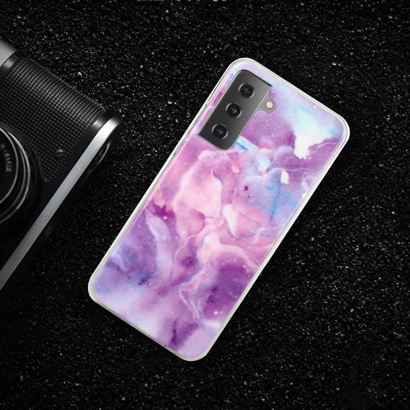 Case Hoesje Samsung Galaxy S21 5G Wit Zwart Telefoonhoesje Designmarmer