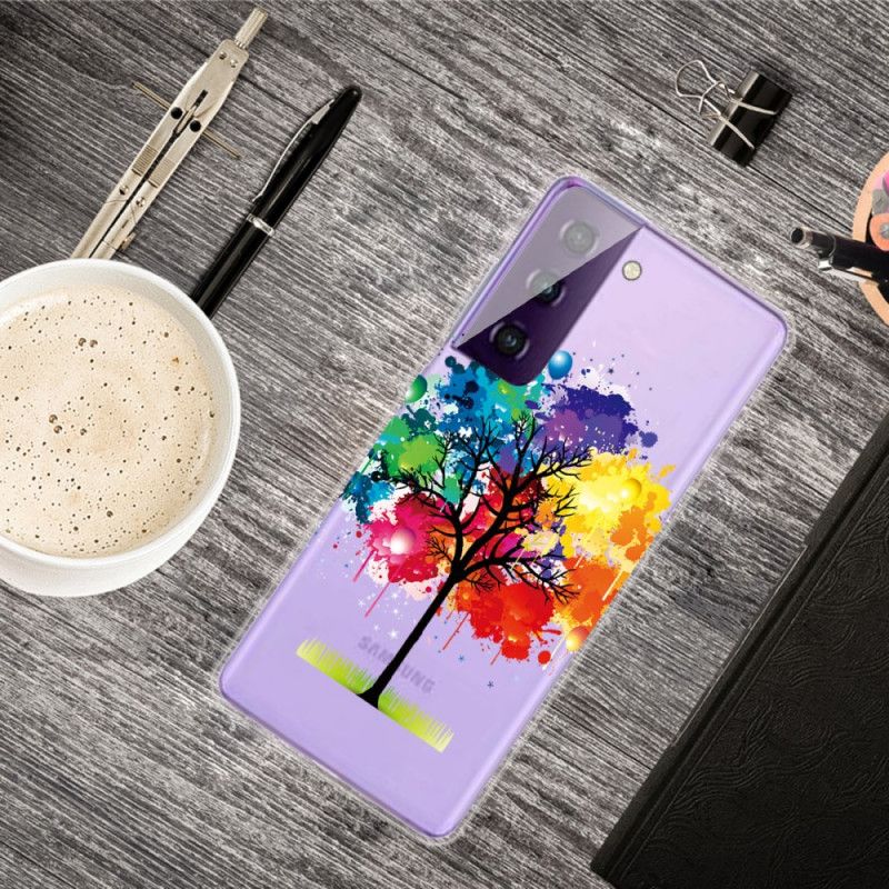 Cover Hoesje Samsung Galaxy S21 5G Telefoonhoesje Aquarelboom