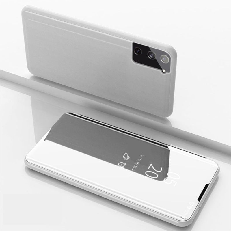 Folio-hoesje Samsung Galaxy S21 5G Donkerblauw Zwart Telefoonhoesje Spiegel