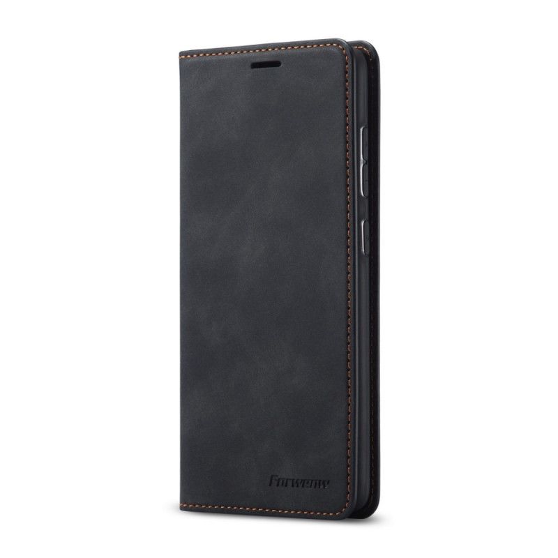 Folio-hoesje Samsung Galaxy S21 5G Rood Zwart Forwenw Leereffect