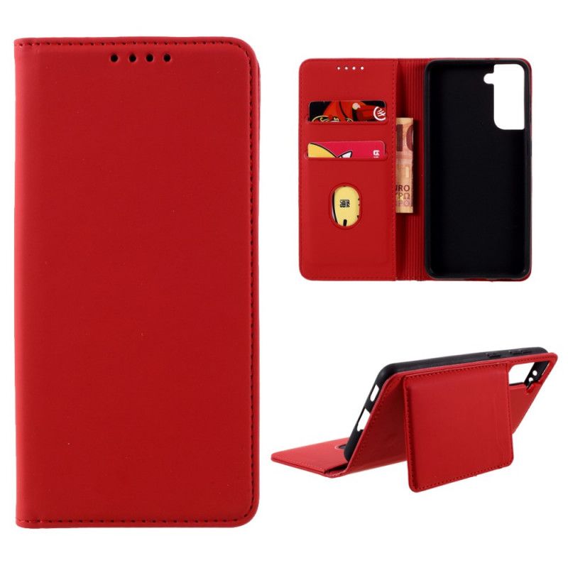 Folio-hoesje voor Samsung Galaxy S21 5G Rood Zwart Steunkaarthouder