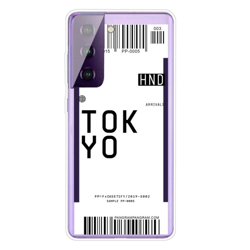 Hoesje Samsung Galaxy S21 5G Donkerblauw Zwart Instapkaart Tokyo
