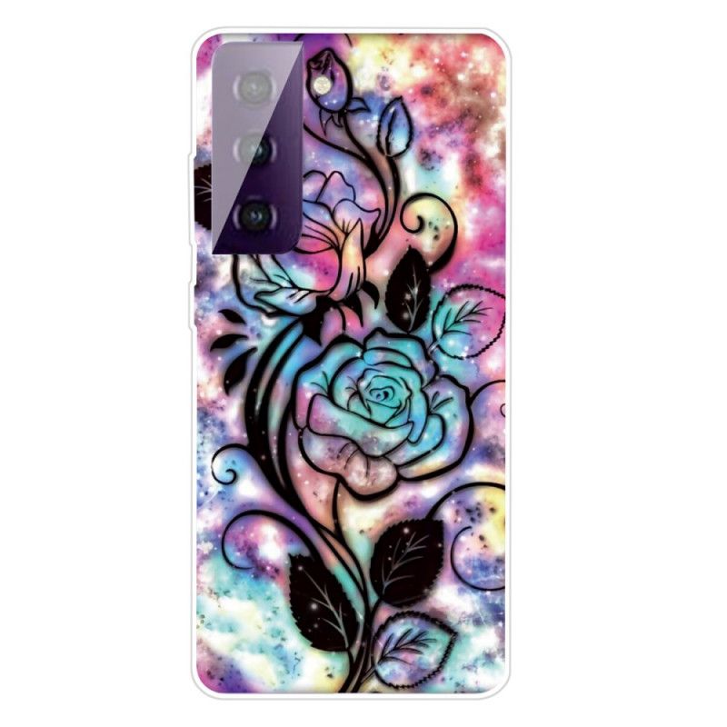 Hoesje Samsung Galaxy S21 5G Grafische Bloem