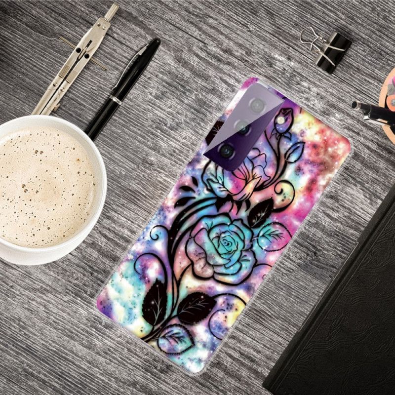 Hoesje Samsung Galaxy S21 5G Grafische Bloem