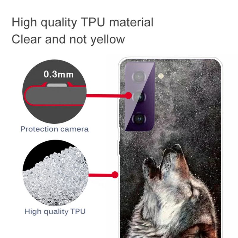 Hoesje Samsung Galaxy S21 5G Grijs Zwart Sublieme Wolf