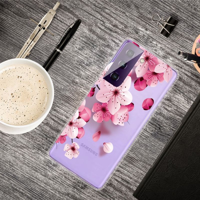 Hoesje Samsung Galaxy S21 5G Kleine Roze Bloemen