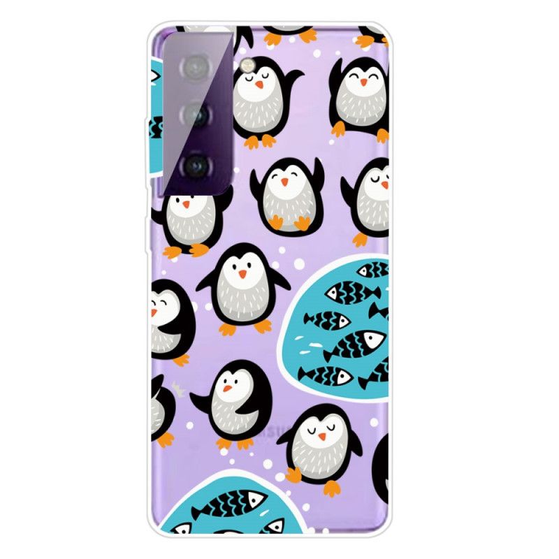 Hoesje Samsung Galaxy S21 5G Pinguïns En Vissen