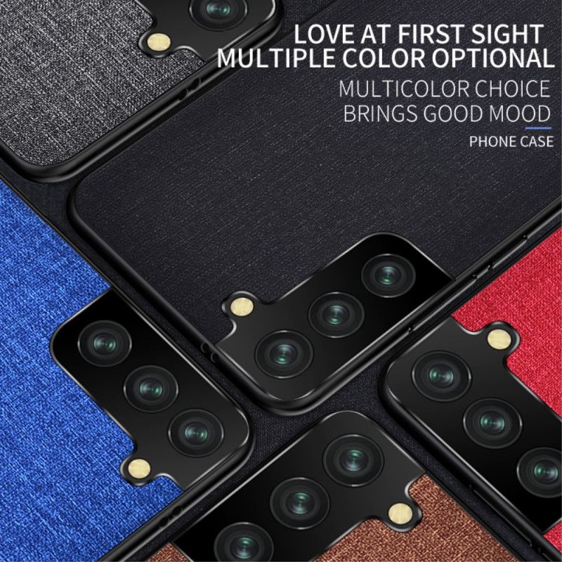 Hoesje voor Samsung Galaxy S21 5G Grijs Zwart Stof Textuur