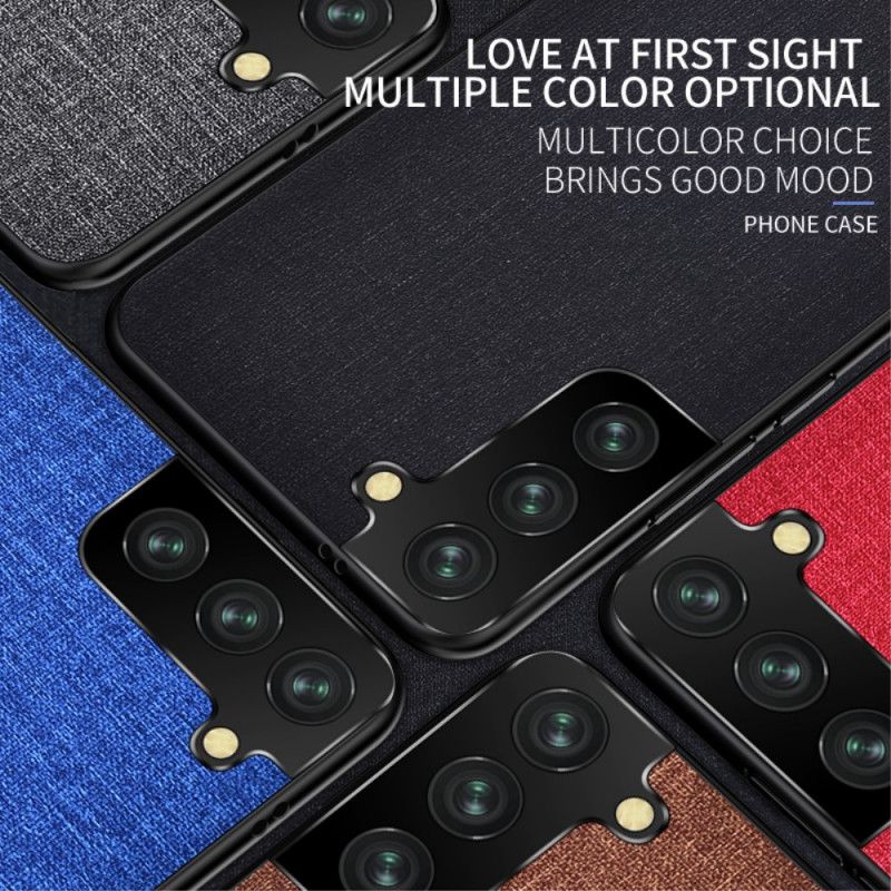 Hoesje voor Samsung Galaxy S21 5G Grijs Zwart Stof Textuur