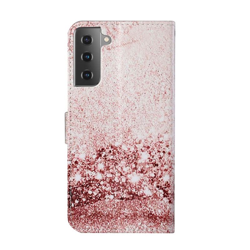 Leren Hoesje Samsung Galaxy S21 5G Designer Pailletten