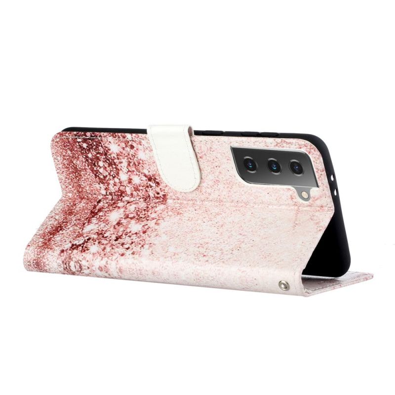 Leren Hoesje Samsung Galaxy S21 5G Designer Pailletten
