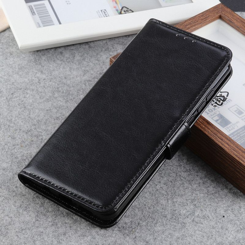 Leren Hoesje voor Samsung Galaxy S21 5G Wit Zwart Bevroren Finesse