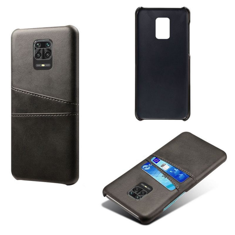 Case Hoesje Xiaomi Redmi Note 9S / Note 9 Pro Grijs Zwart Telefoonhoesje Plus Kaarthouder