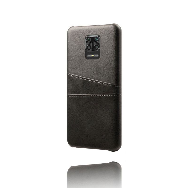 Case Hoesje Xiaomi Redmi Note 9S / Note 9 Pro Grijs Zwart Telefoonhoesje Plus Kaarthouder