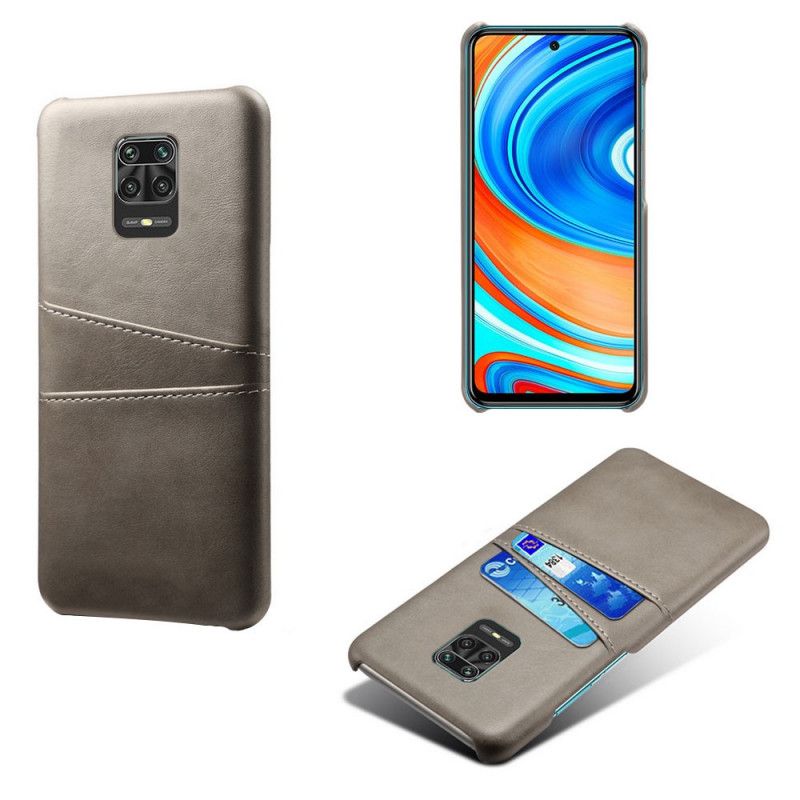 Case Hoesje Xiaomi Redmi Note 9S / Note 9 Pro Grijs Zwart Telefoonhoesje Plus Kaarthouder
