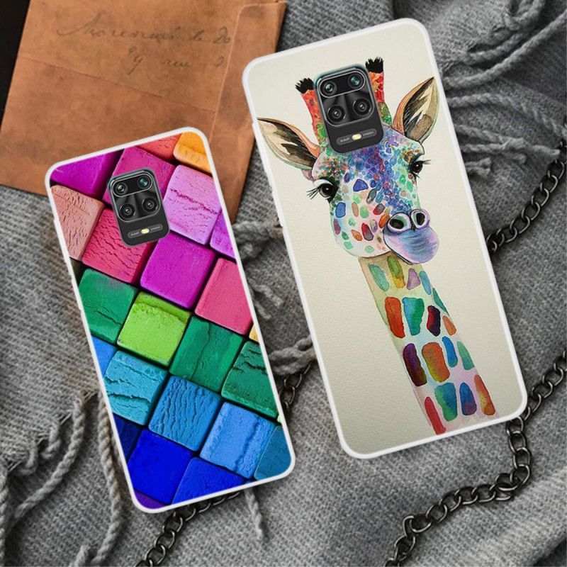 Case Hoesje Xiaomi Redmi Note 9S / Note 9 Pro Telefoonhoesje Kleurrijke Giraf