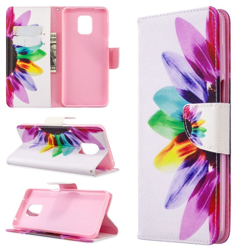 Flip Case Leren Xiaomi Redmi Note 9S / Note 9 Pro Aquarelbloem