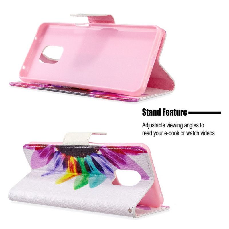 Flip Case Leren Xiaomi Redmi Note 9S / Note 9 Pro Aquarelbloem