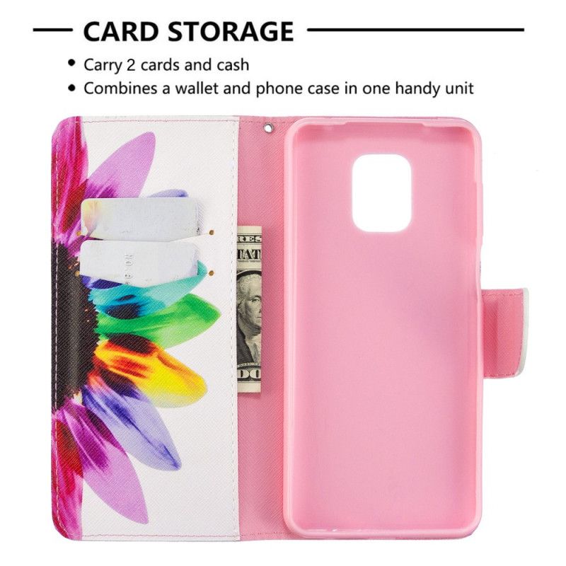 Flip Case Leren Xiaomi Redmi Note 9S / Note 9 Pro Aquarelbloem