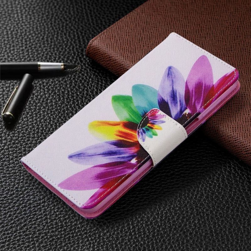 Flip Case Leren Xiaomi Redmi Note 9S / Note 9 Pro Aquarelbloem