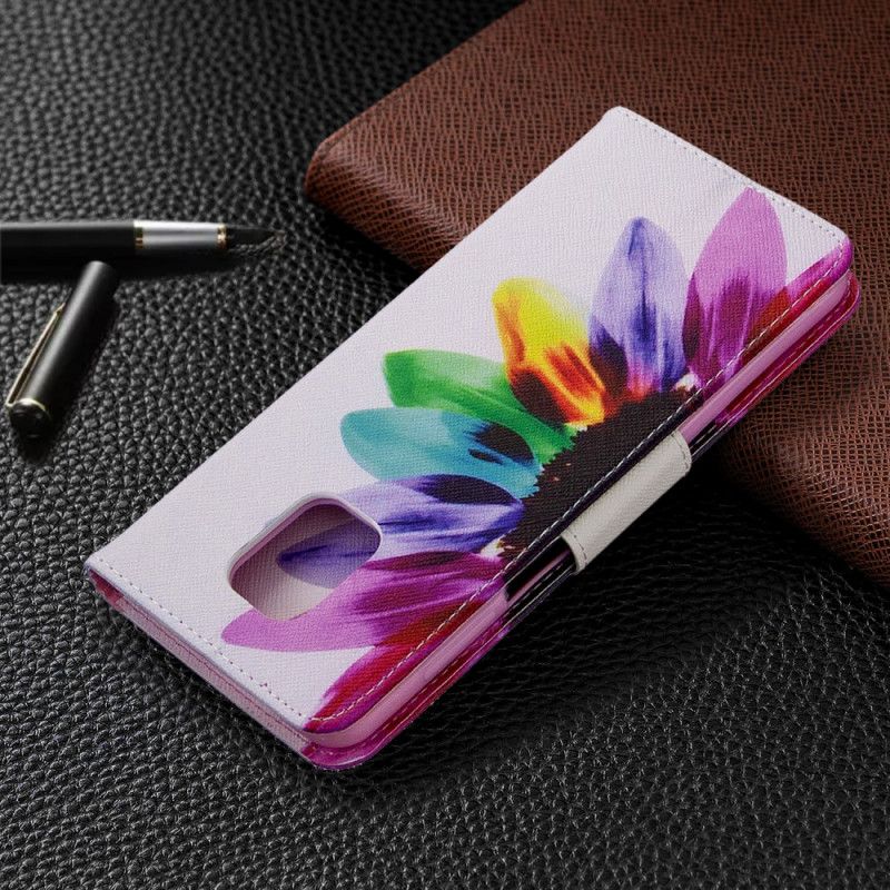 Flip Case Leren Xiaomi Redmi Note 9S / Note 9 Pro Aquarelbloem