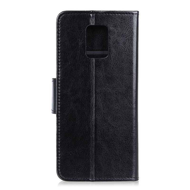 Flip Case Leren Xiaomi Redmi Note 9S / Note 9 Pro Rood Zwart Klassiek Kunstleer