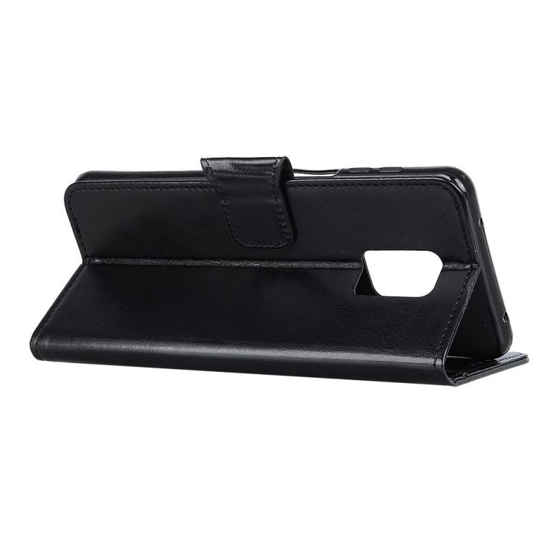 Flip Case Leren Xiaomi Redmi Note 9S / Note 9 Pro Rood Zwart Klassiek Kunstleer