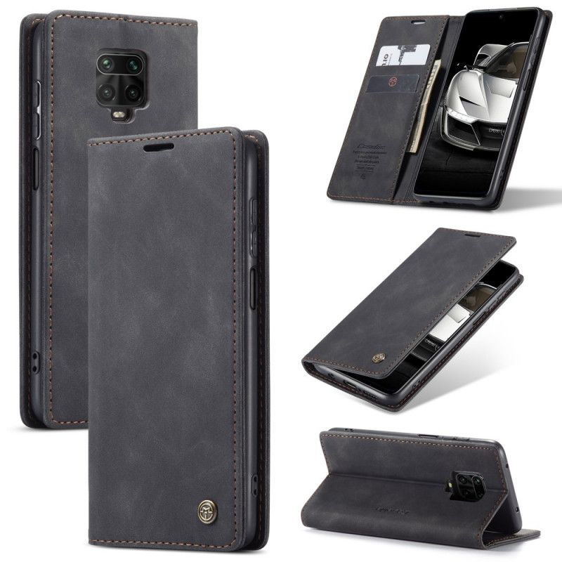 Folio-hoesje Xiaomi Redmi Note 9S / Note 9 Pro Bruin Zwart Tas Van Imitatieleer