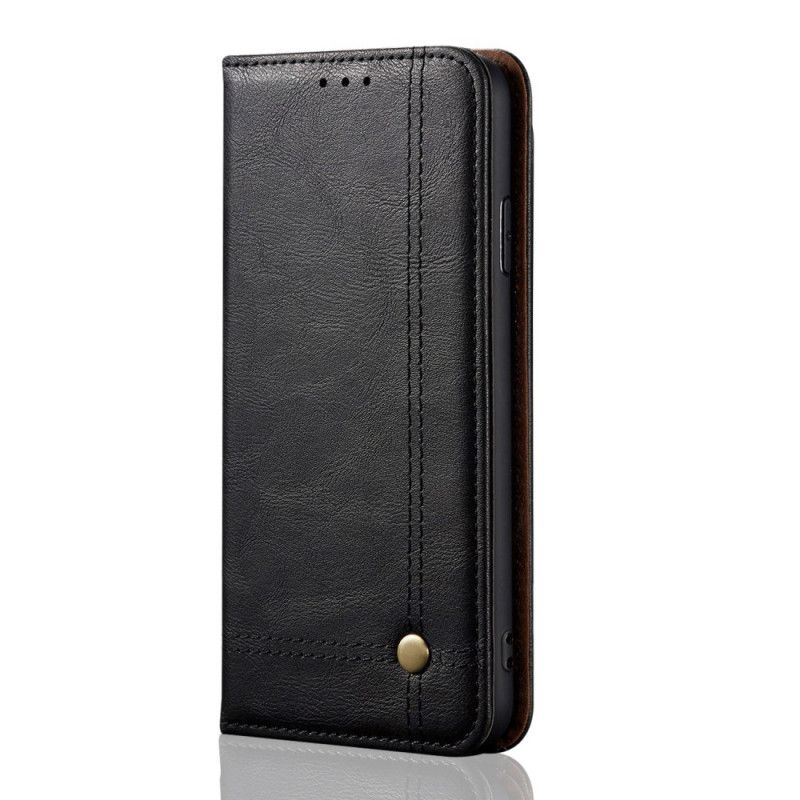 Folio-hoesje Xiaomi Redmi Note 9S / Note 9 Pro Rood Zwart Gestikt Leereffect