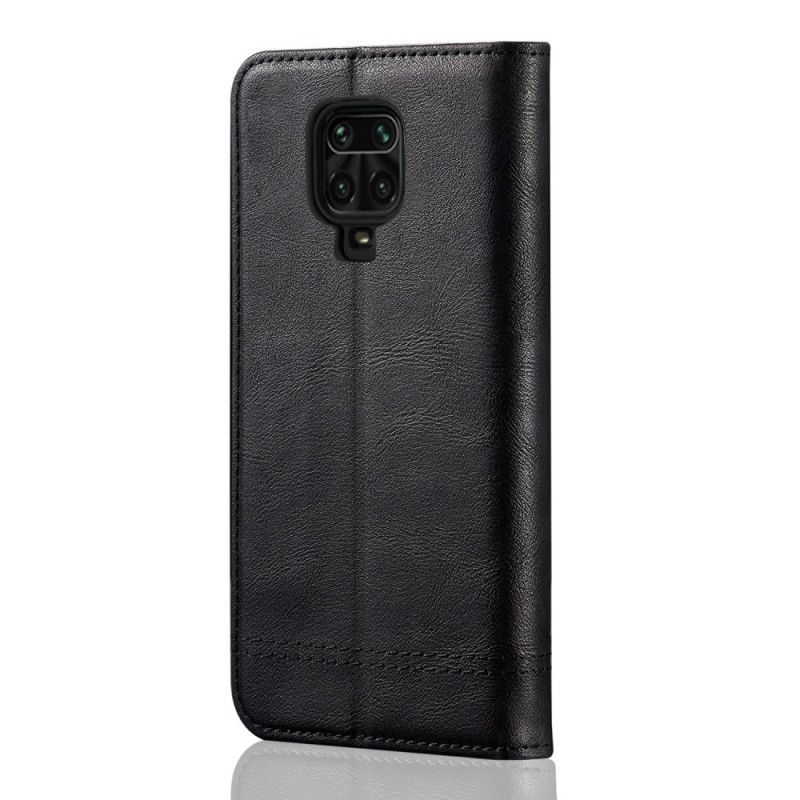 Folio-hoesje Xiaomi Redmi Note 9S / Note 9 Pro Rood Zwart Gestikt Leereffect
