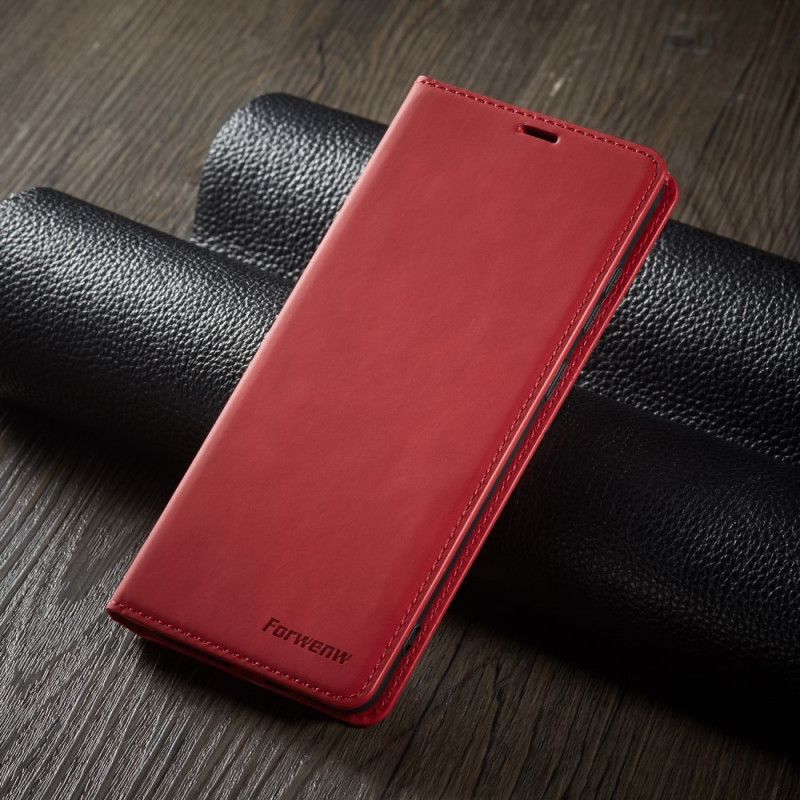 Folio-hoesje Xiaomi Redmi Note 9S / Note 9 Pro Rood Zwart Telefoonhoesje Voorgevormd Leereffect