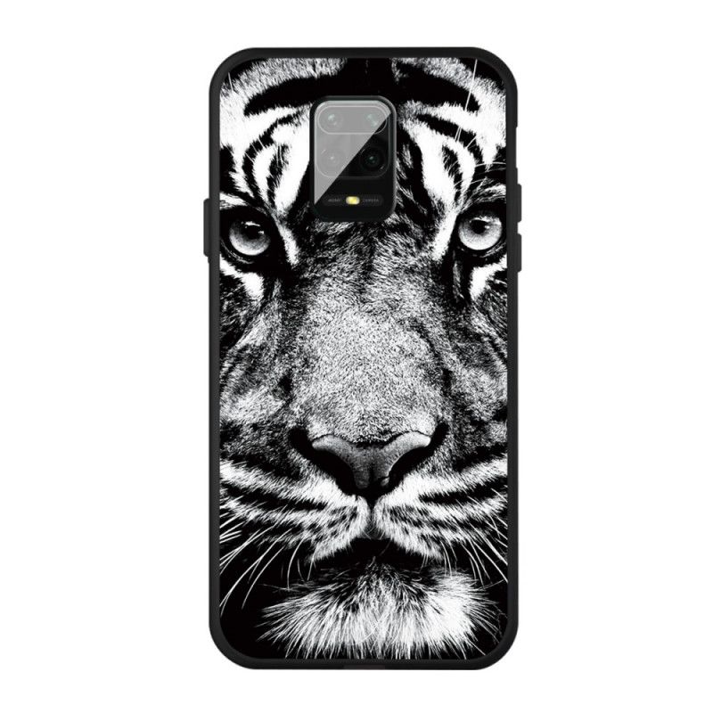 Hoesje voor Xiaomi Redmi Note 9S / Note 9 Pro Zwart-Witte Tijger