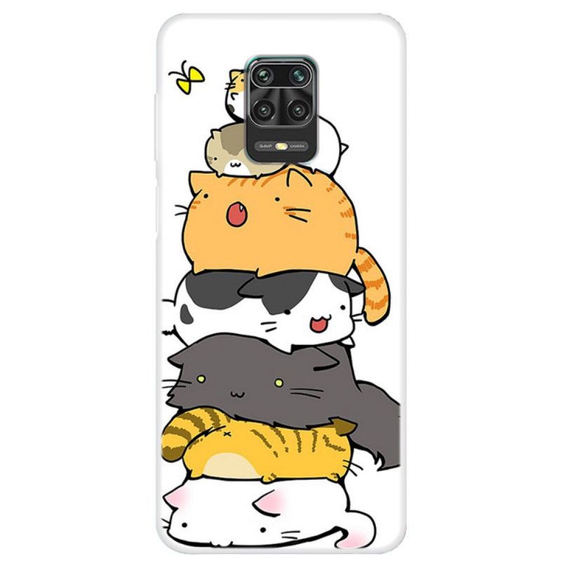 Hoesje Xiaomi Redmi Note 9S / Note 9 Pro Stapel Cartoonkatten