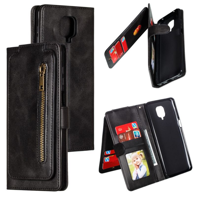 Leren Hoesje Xiaomi Redmi Note 9S / Note 9 Pro Donkerblauw Zwart Prestatie Band
