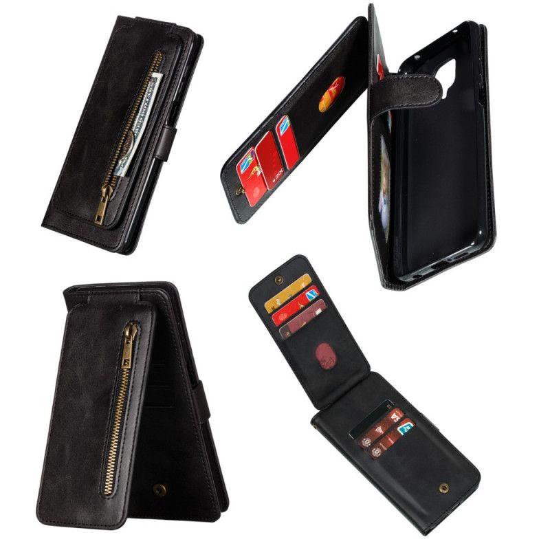 Leren Hoesje Xiaomi Redmi Note 9S / Note 9 Pro Donkerblauw Zwart Prestatie Band