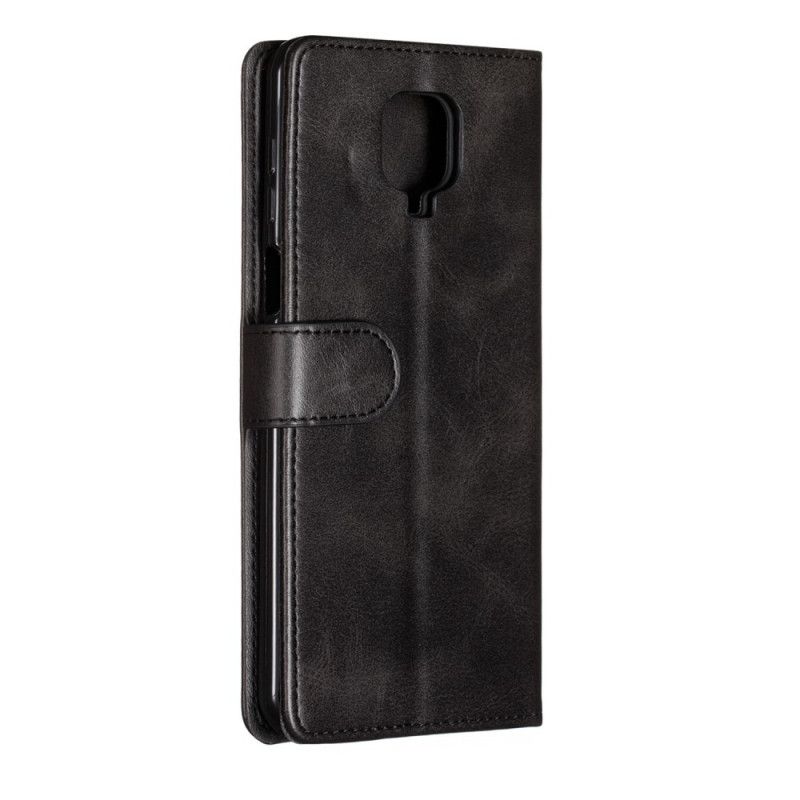 Leren Hoesje Xiaomi Redmi Note 9S / Note 9 Pro Donkerblauw Zwart Prestatie Band