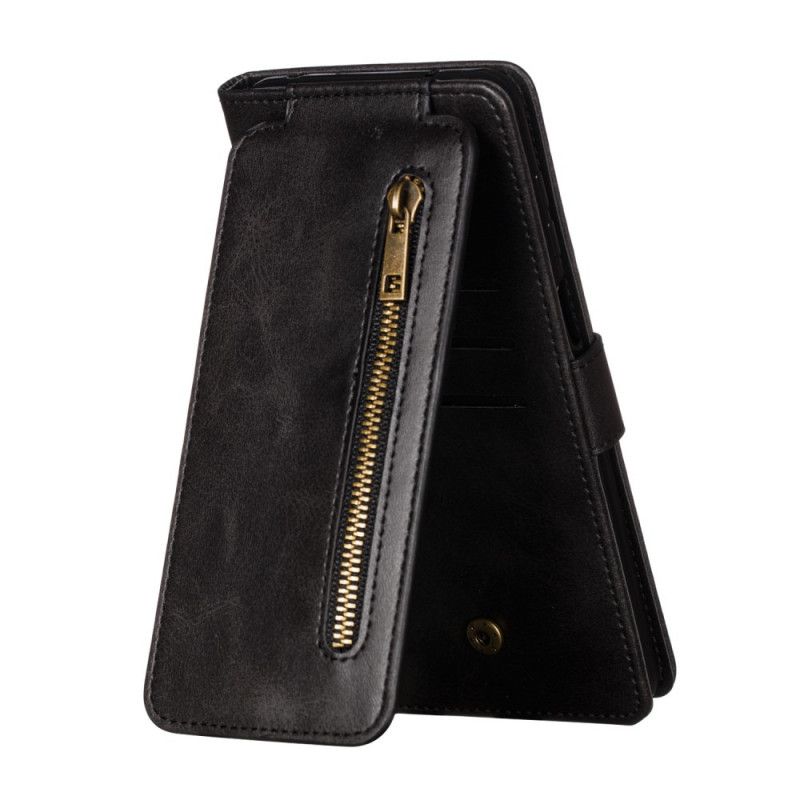 Leren Hoesje Xiaomi Redmi Note 9S / Note 9 Pro Donkerblauw Zwart Prestatie Band