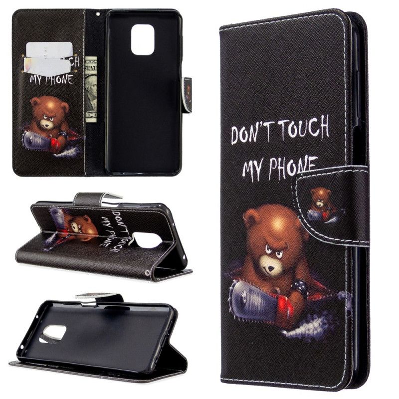 Leren Hoesje Xiaomi Redmi Note 9S / Note 9 Pro Gevaarlijke Beer